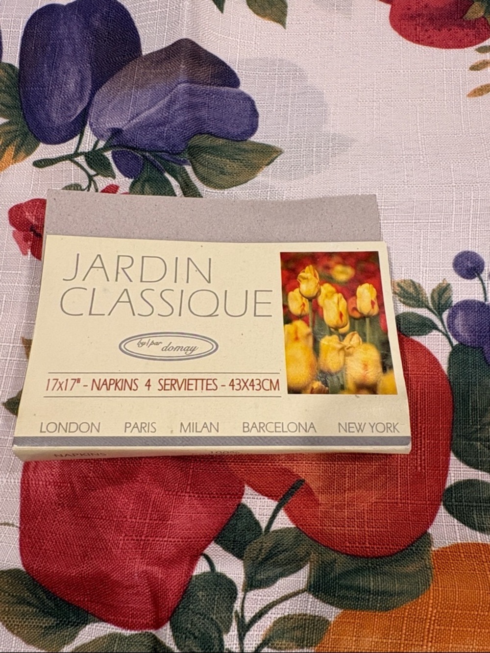 Jardin Classique Floral Napkins By Domay Set of 4 Classic Garden VTG NOS